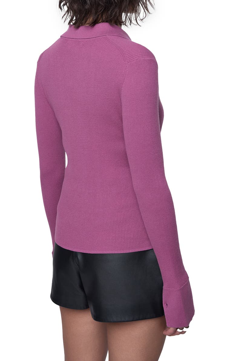 Rebecca Minkoff Cora Rib Polo Top, Alternate, color, 