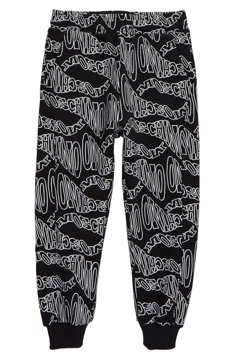 Moschino Moschinn Twisted Logo Print Joggers, Main, color, 