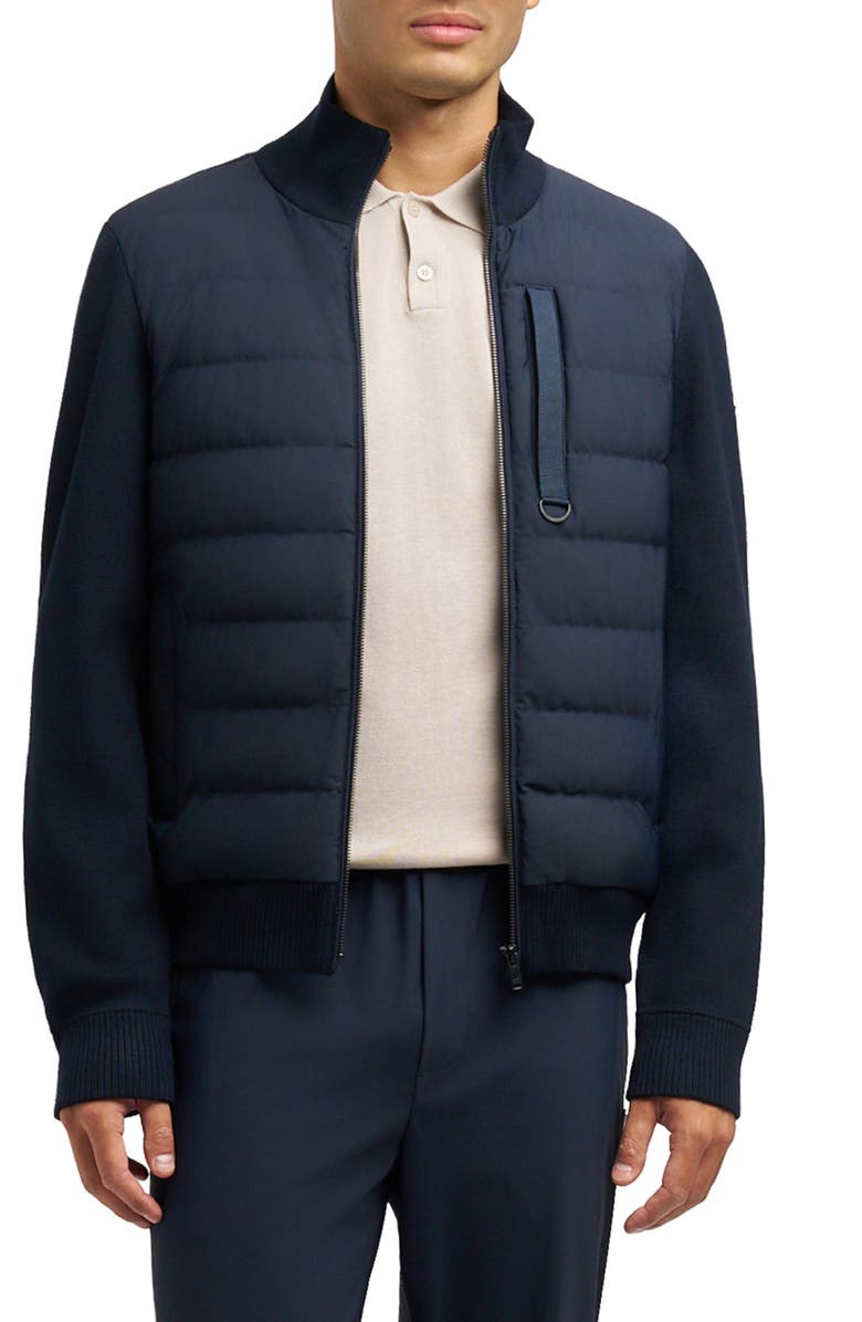 Moose Knuckles Kamet Hybrid Down Jacket, Main, color, Navy/ Navy