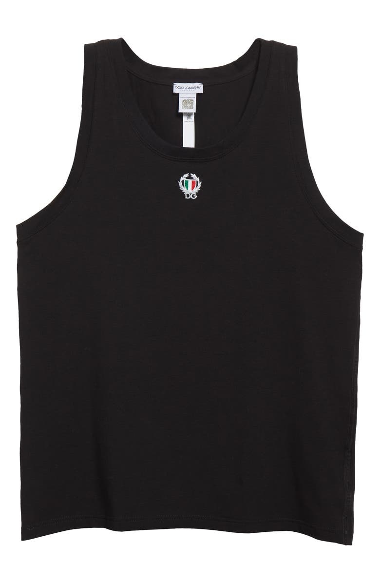 Dolce&Gabbana Men's Embroidered DG Patch Tank, Alternate, color,