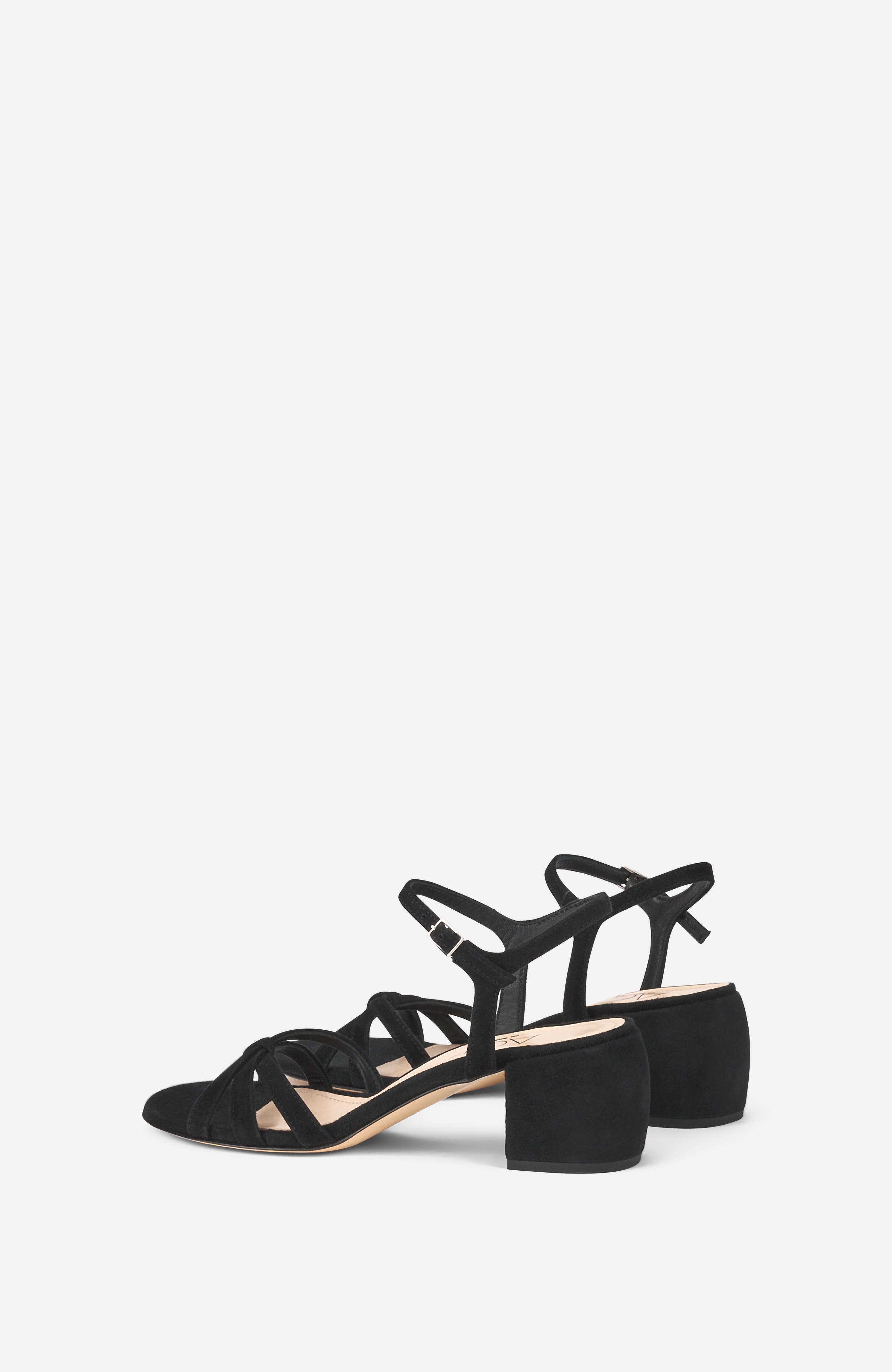 AGL Clio Sandal with Medium Heel, Alternate, color, Black Velour