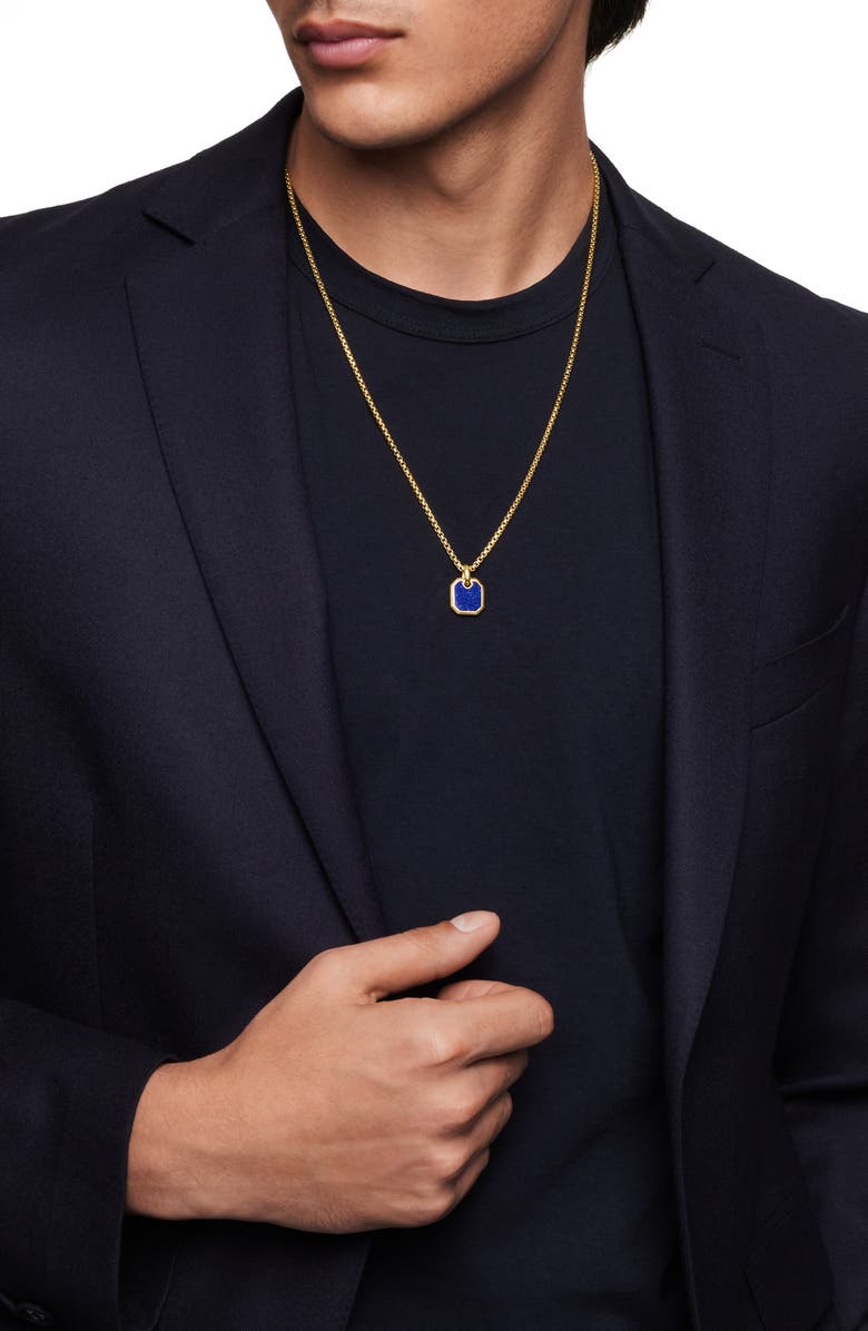 David Yurman Roman Lapis Lazuli Amulet in 18K Yellow Gold, Alternate, color, 18K Yellow Gold