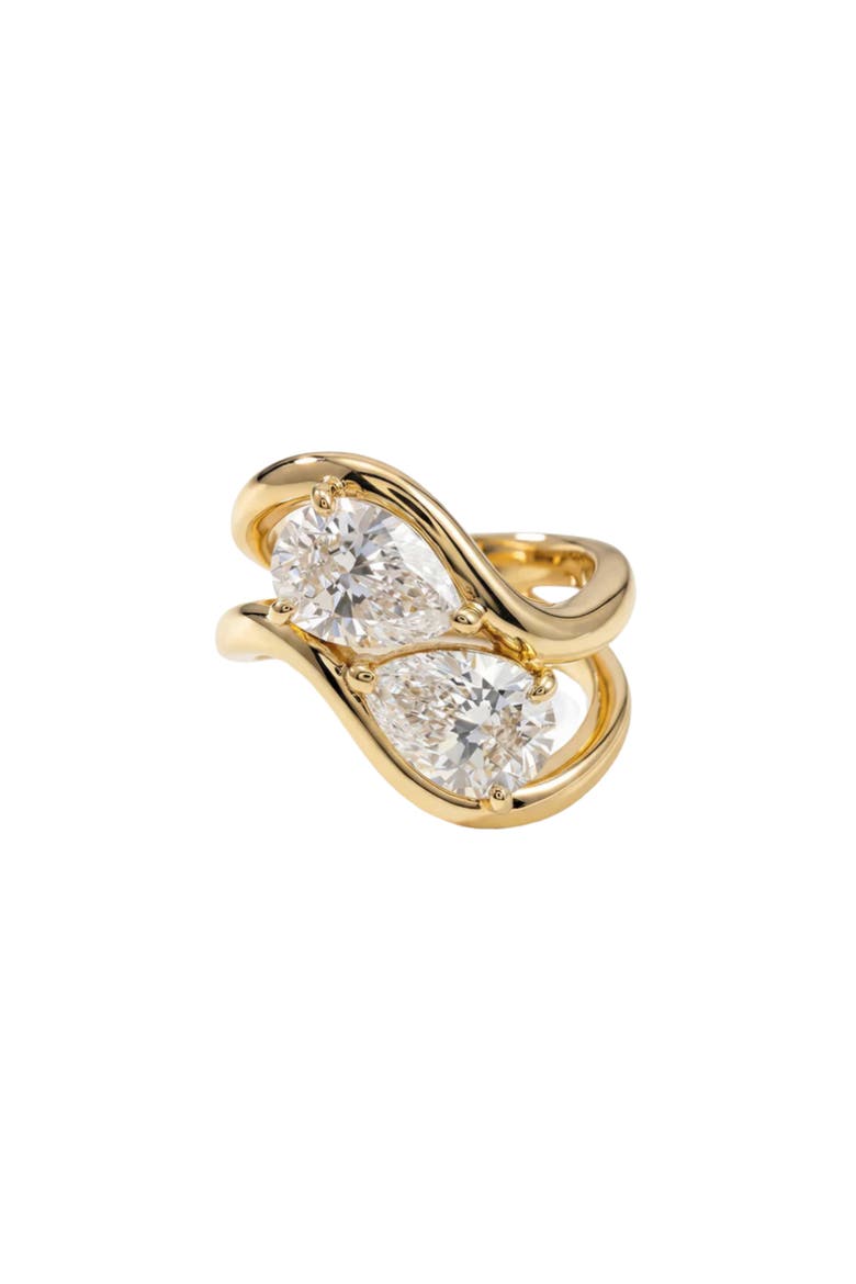 Set of 2 Pear-Cut Cubic Zirconia Rings, Main, color, GOLD