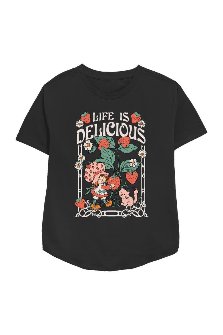 Women's Strawberry Shortcake Life Is Berry Delicious  Graphic T-Shirt, Main, color, Black