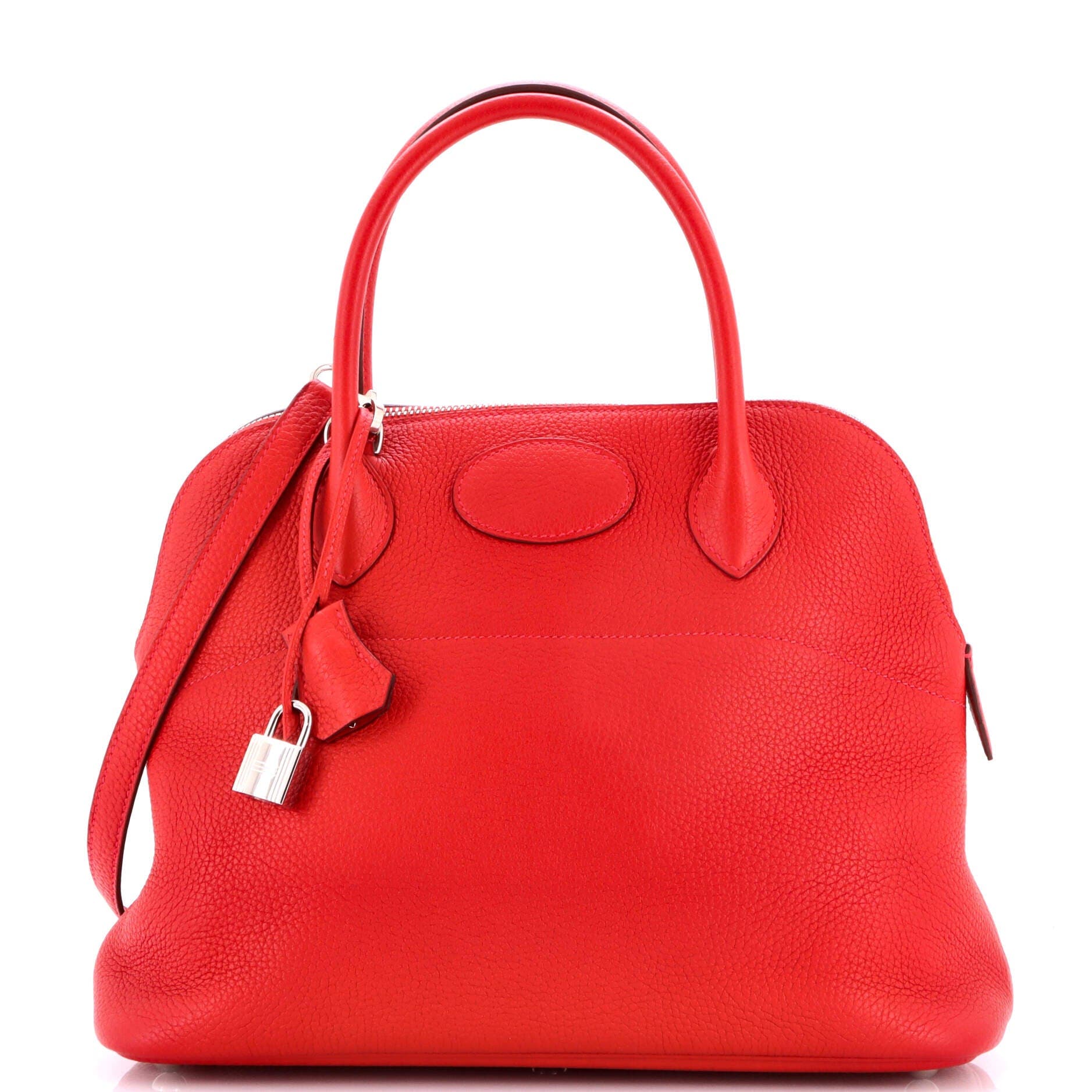 Pre-Owned Hermes Bolide Bag Clemence 31, Main, color, Rouge Casaque