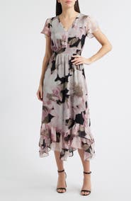 Anne Klein Print Ruffle Midi Dress