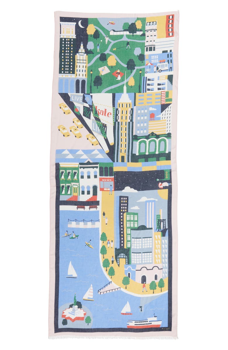 Kate Spade New York city geo oblong scarf, Alternate, color,
