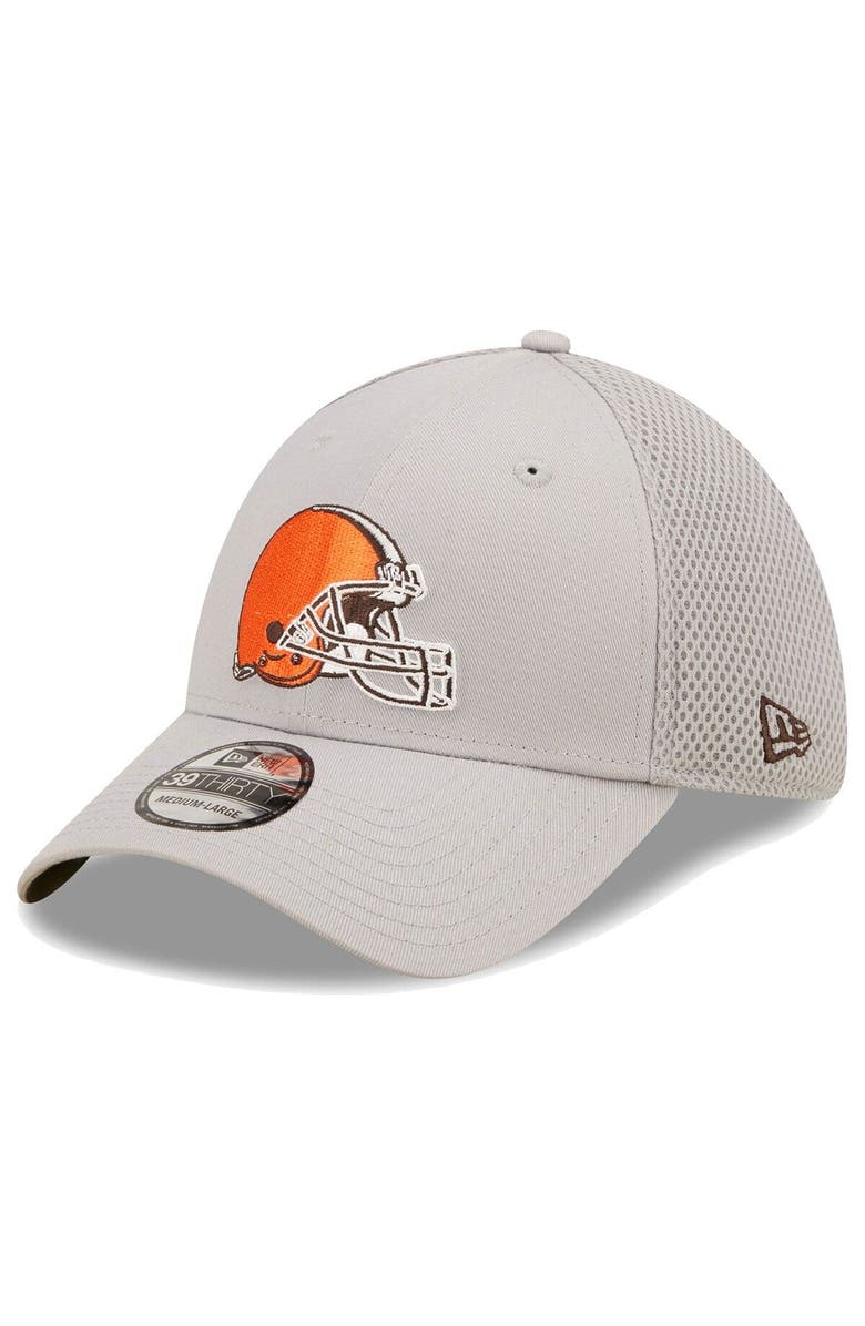 New Era Men's New Era Gray Cleveland Browns Team Neo 39THIRTY Flex Hat, Main, color, 