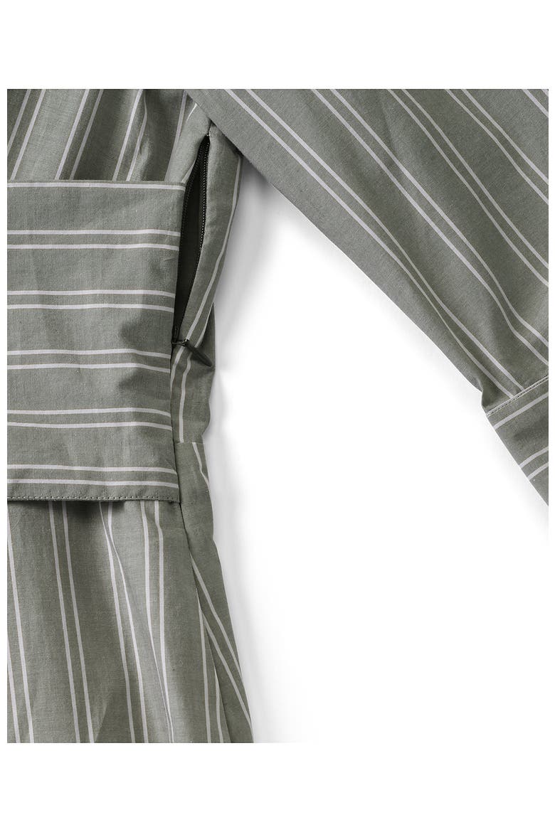Poplin Midi Wrap Front Dress, Alternate, color, River Stone Double Stripe