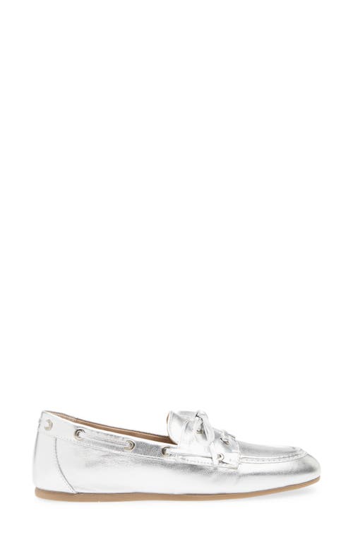 Stuart Weitzman Tinsley Moc Toe Loafer In Silver