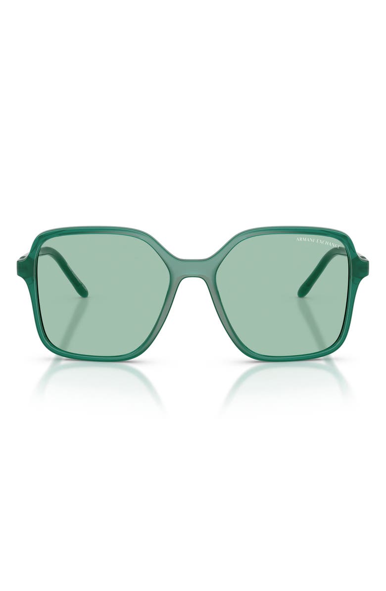 AX Armani Exchange 53mm Butterfly Sunglasses, Main, color, Shiny Opal Teal / Green