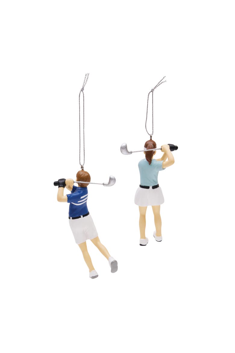 Golfer Ornaments Set of 2, Alternate, color, Blue