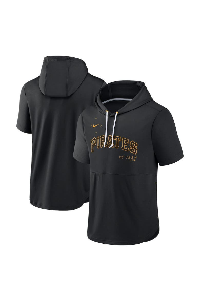Men's Nike Black Pittsburgh Pirates Springer Short Sleeve Team Pullover Hoodie, Alternate, color, Black
