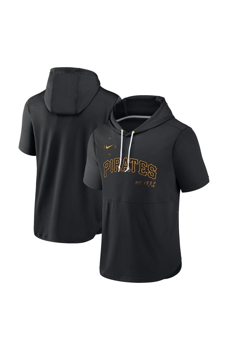 Nike Men's Nike Black Pittsburgh Pirates Springer Short Sleeve Team Pullover Hoodie, Alternate, color, 