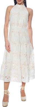 TASH AND SOPHIE Mock Neck Midi Dress