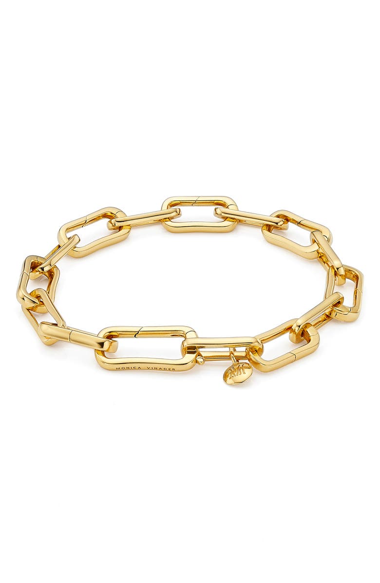 Monica Vinader Alta Capture Charm Bracelet, Main, color, Yellow Gold