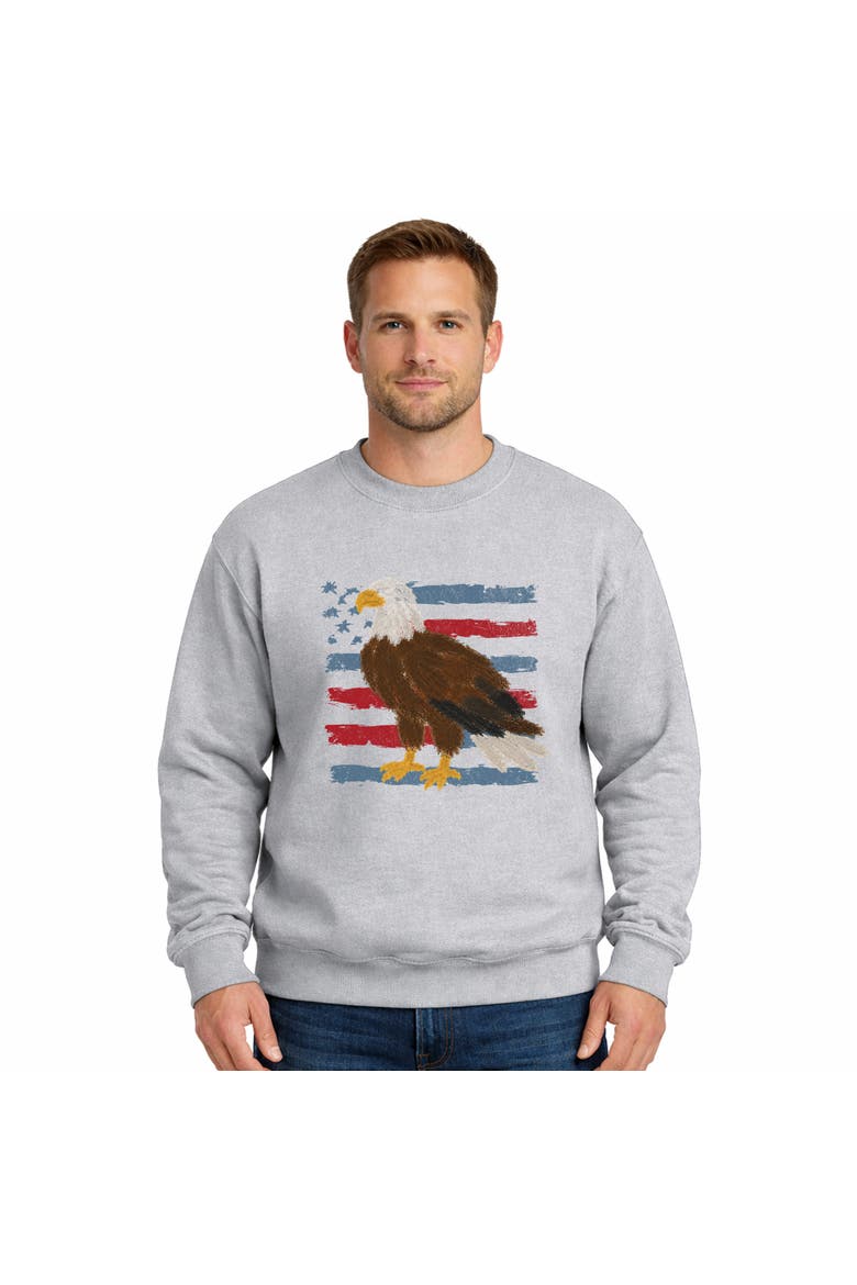 Bald Eagle Patriotic Flag Sweatshirt, Main, color, Graphite