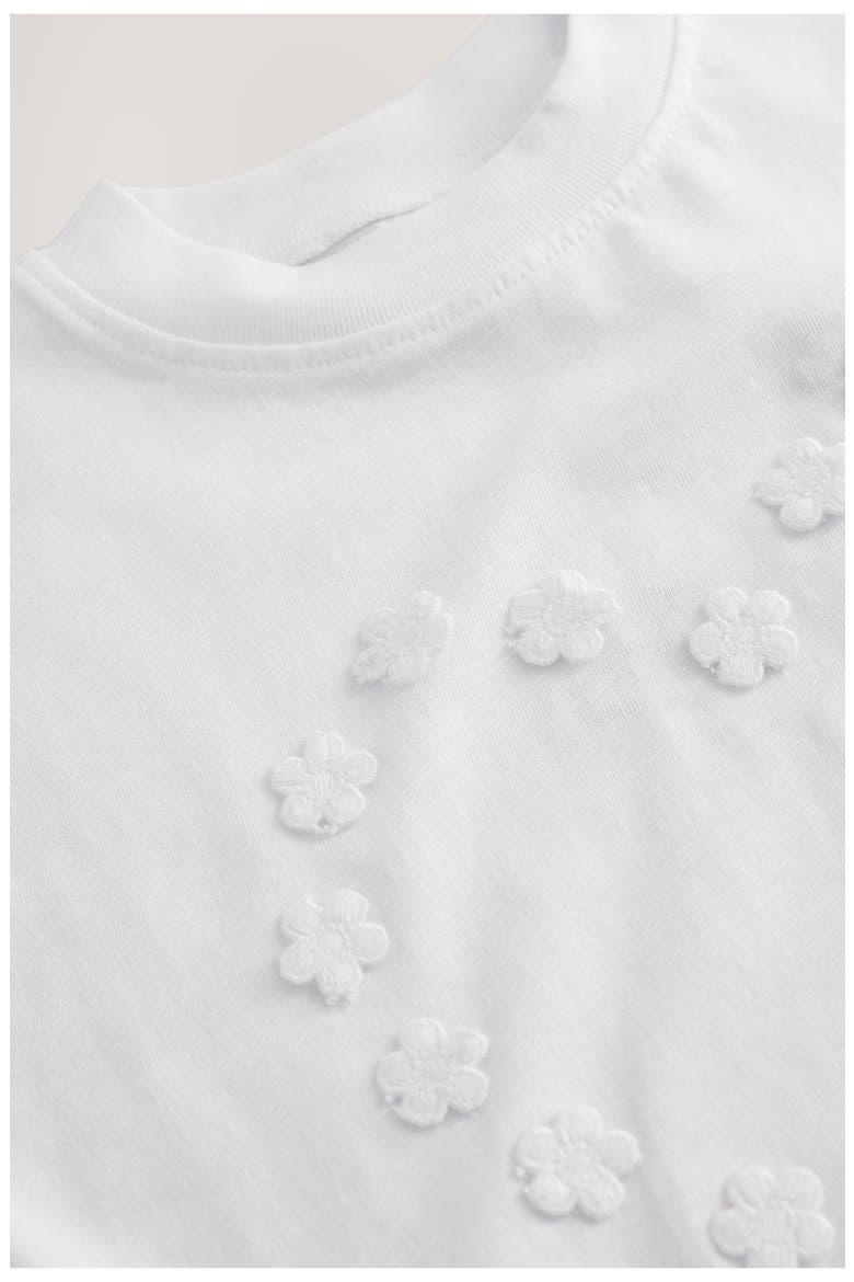 Kids' Crochet Flower Heart T-Shirt, Alternate, color, NEUTRAL