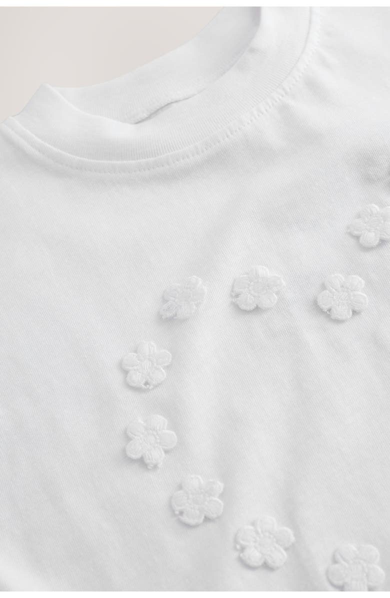 NEXT Kids' Crochet Flower Heart T-Shirt, Alternate, color, Neutral