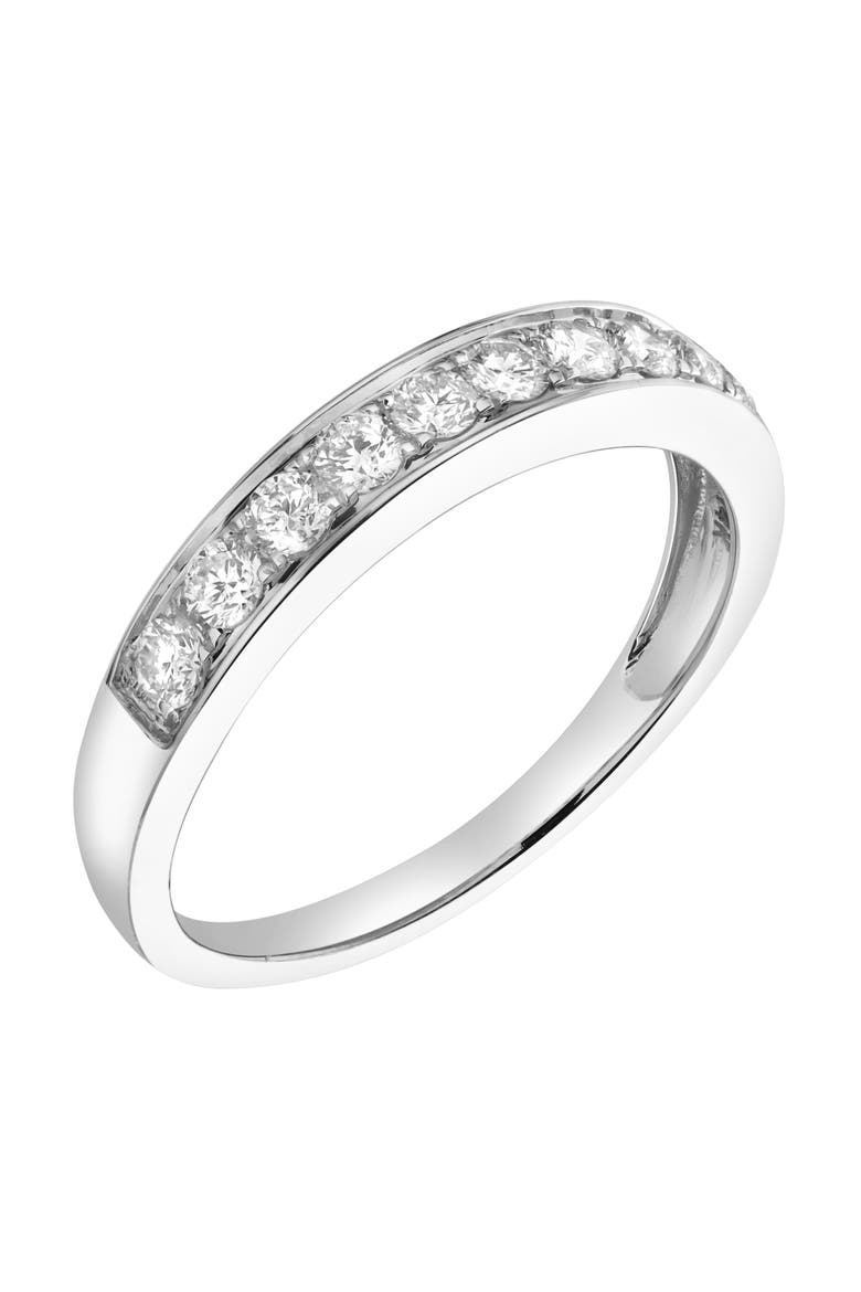 Apex 14K Gold Round Diamond Studded Band Ring - 0.5cts, Alternate, color, 14K White Gold