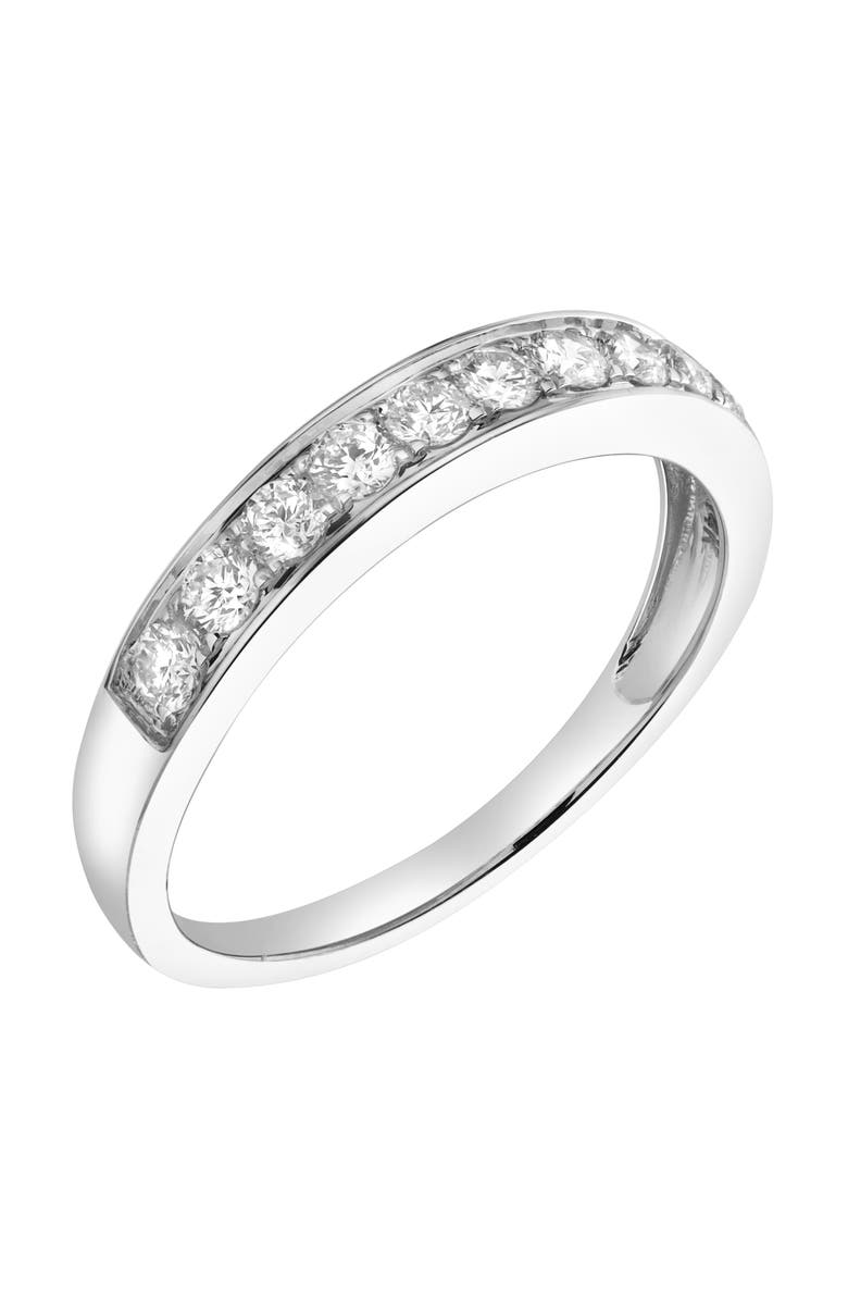 LuvMyJewelry Apex 14K Gold Round Diamond Studded Band Ring - 0.5cts, Alternate, color, 14K White Gold