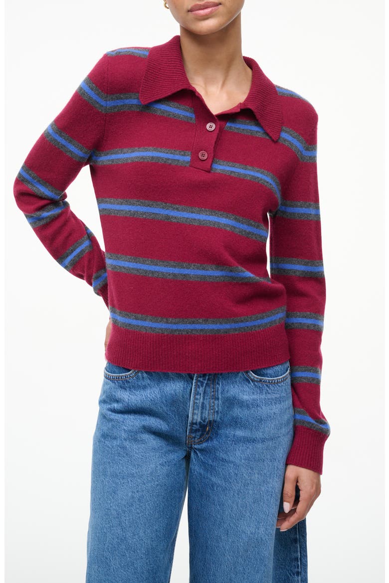 Gemma Cashmere Sweater, Main, color, CRIMSON STRIPE