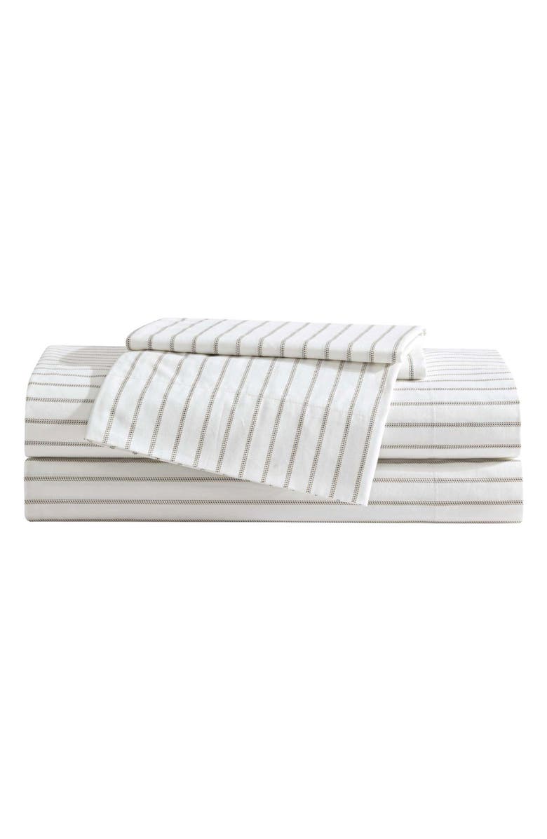 Eddie Bauer Essential Stripe Sheet Set, Main, color, White/ Beige/ Grey