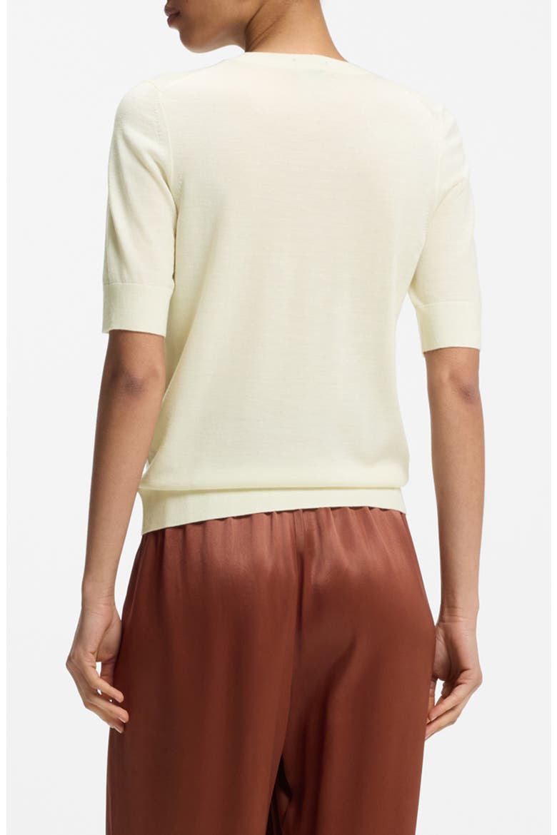 Farbella Merino Wool Short Sleeve Sweater, Alternate, color, AFTERGLOW