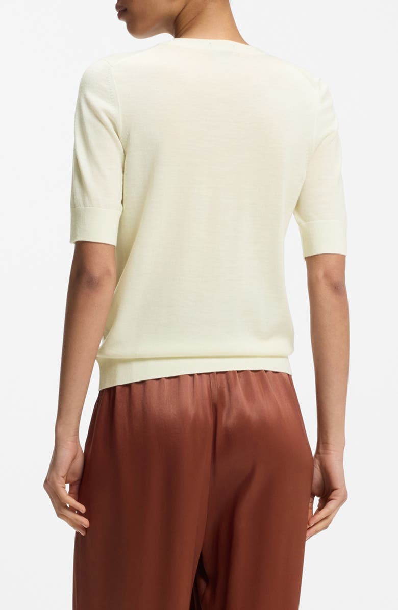 BOSS Farbella Merino Wool Short Sleeve Sweater, Alternate, color, Afterglow
