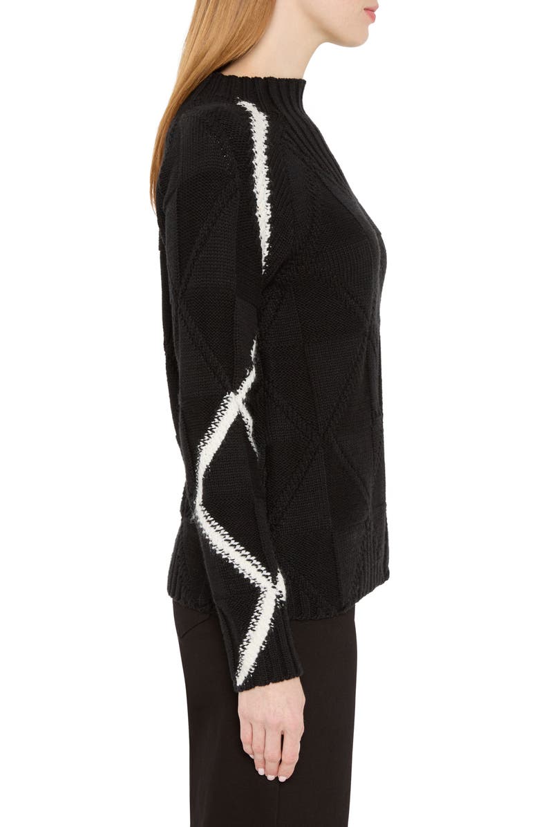 NIC+ZOE Dashing Diamonds Sweater, Alternate, color, Black Multi