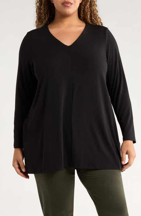 Long Sleeve V-Neck Tunic Top