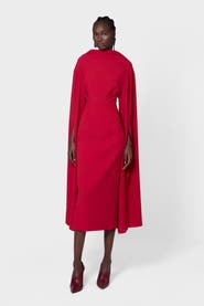Roksanda Nour Crepe Caped Midi Dress