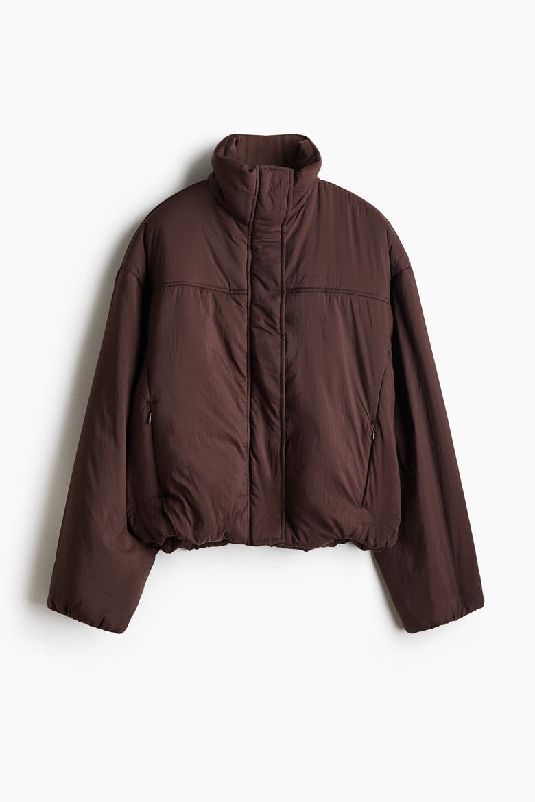 Padded Nylon Jacket, Alternate, color, Dark brown