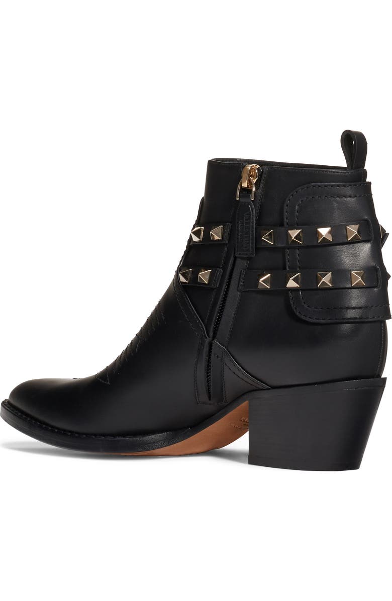 Valentino Garavani Rockstud Buckle Western Bootie, Alternate, color,