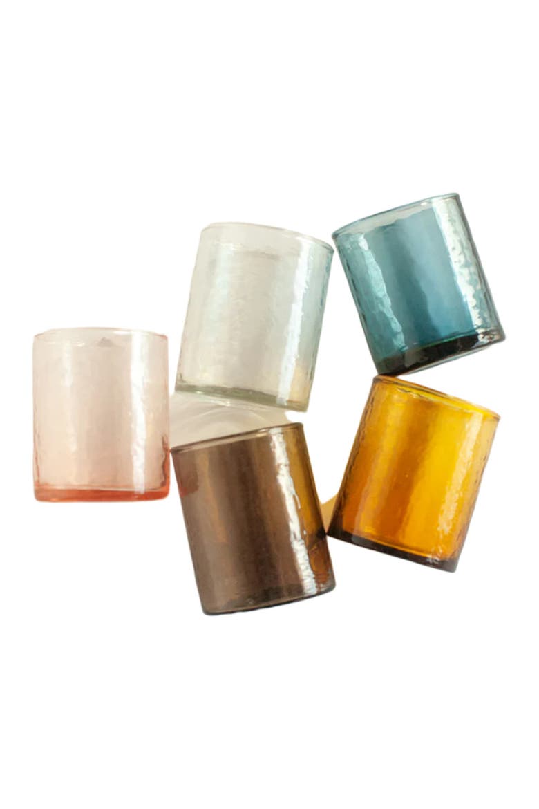 Handblown Hammered Glasses - Set of 4, Alternate, color, Blue