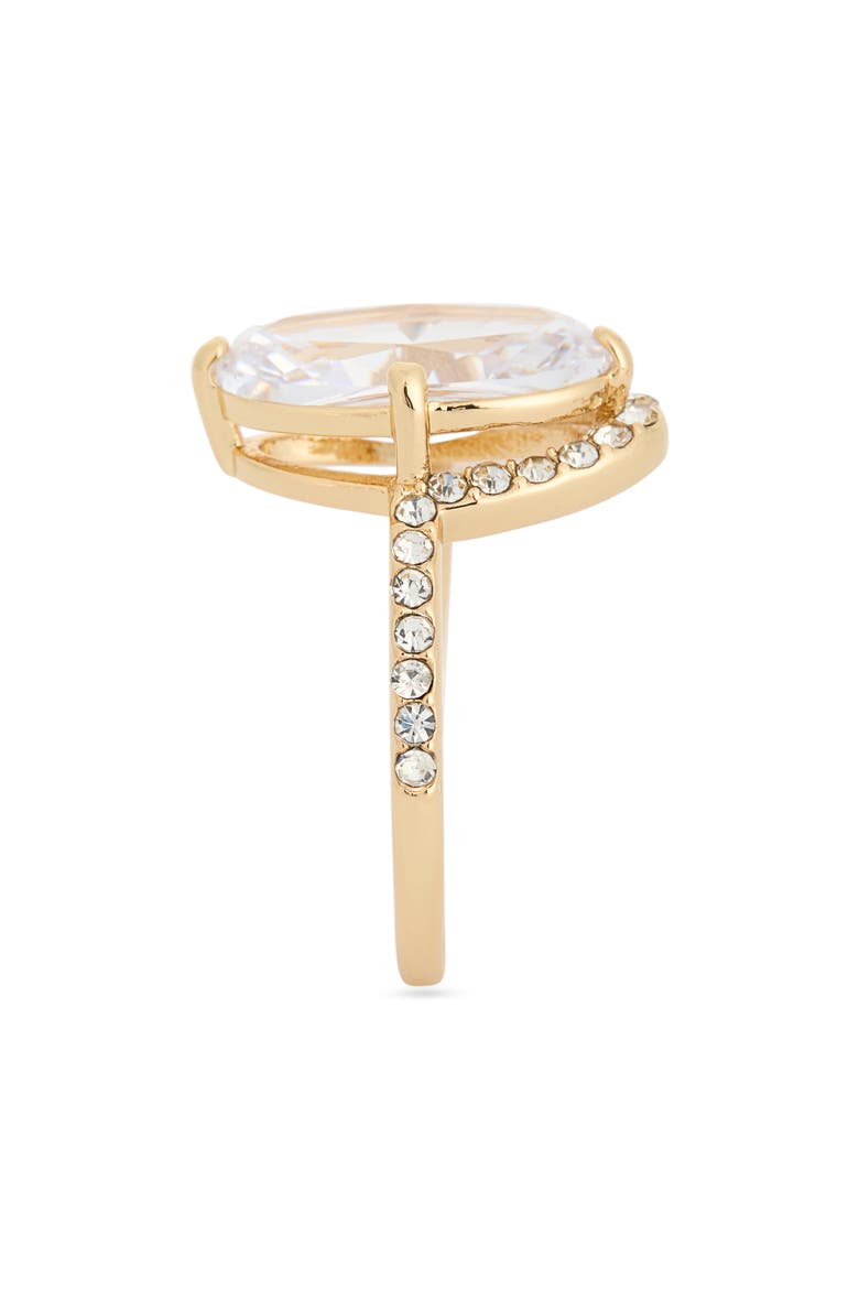 Oval Cut Cubic Zirconia Halo Ring, Alternate, color, CLEAR- GOLD