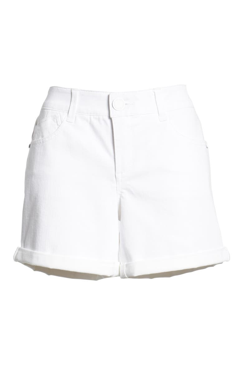 'Ab'Solution Cuff Denim Shorts, Alternate, color, OPTIC WHITE