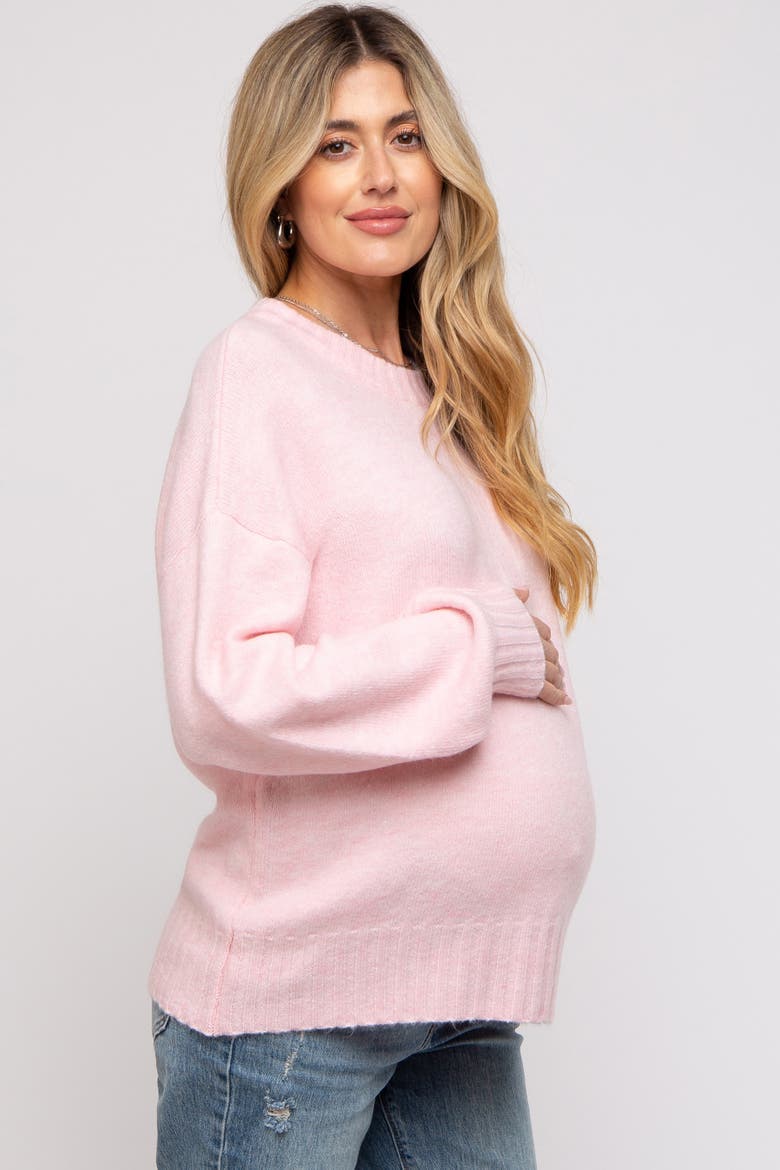 Ribbed Cuff Sweater, Alternate, color, Pink
