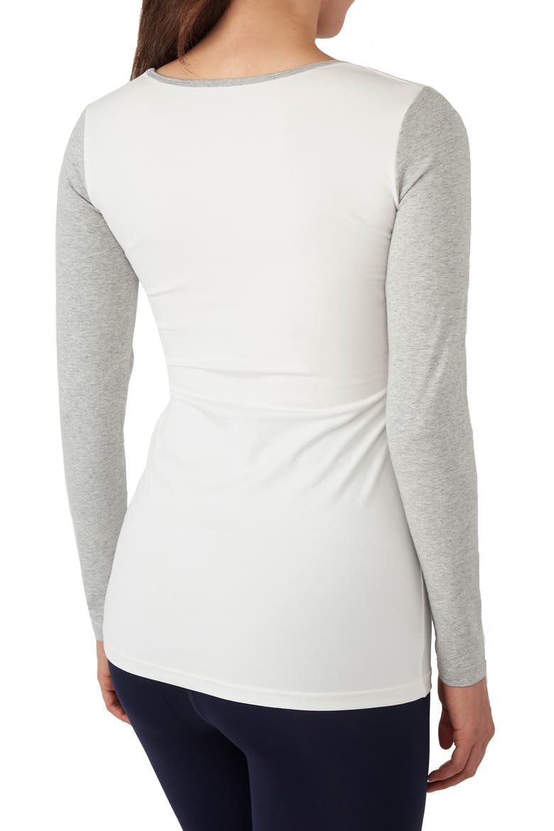 Maternity/Nursing Tee, Alternate, color, EGGSHELL/ GREYMIX MELANGE