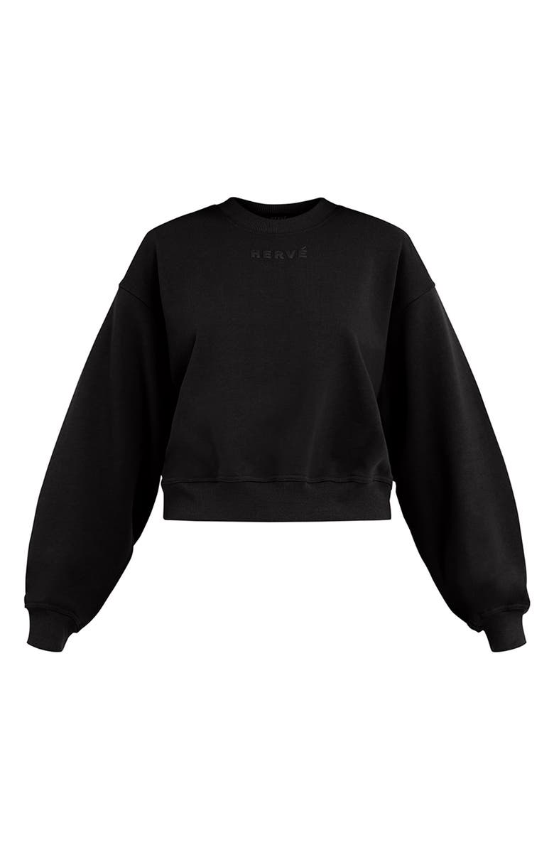 HERVE BY HERVE LEGER Logo Cotton Sweatshirt, Alternate, color,