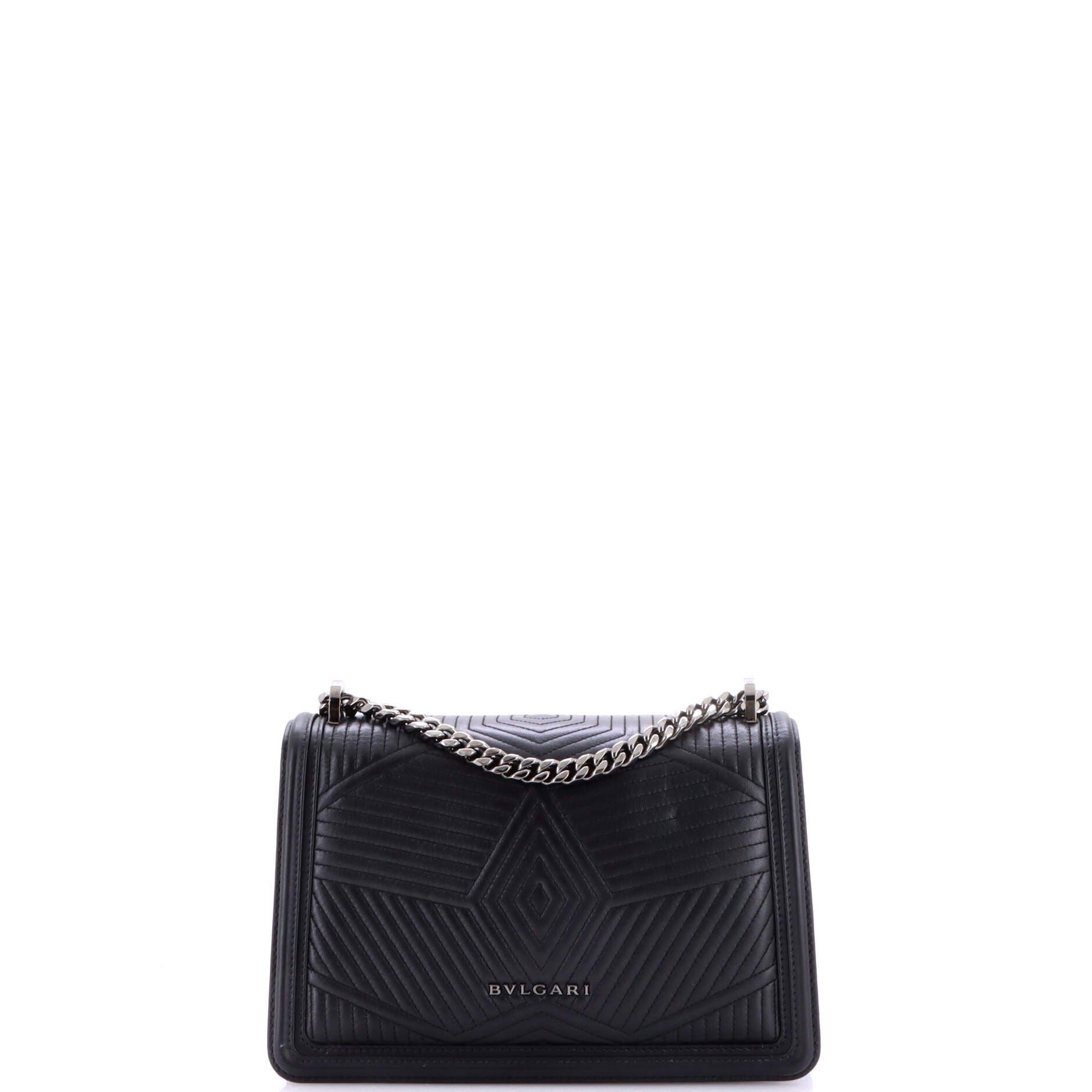 Serpenti Forever Shoulder Bag Quilted Leather Small, Alternate, color, Black