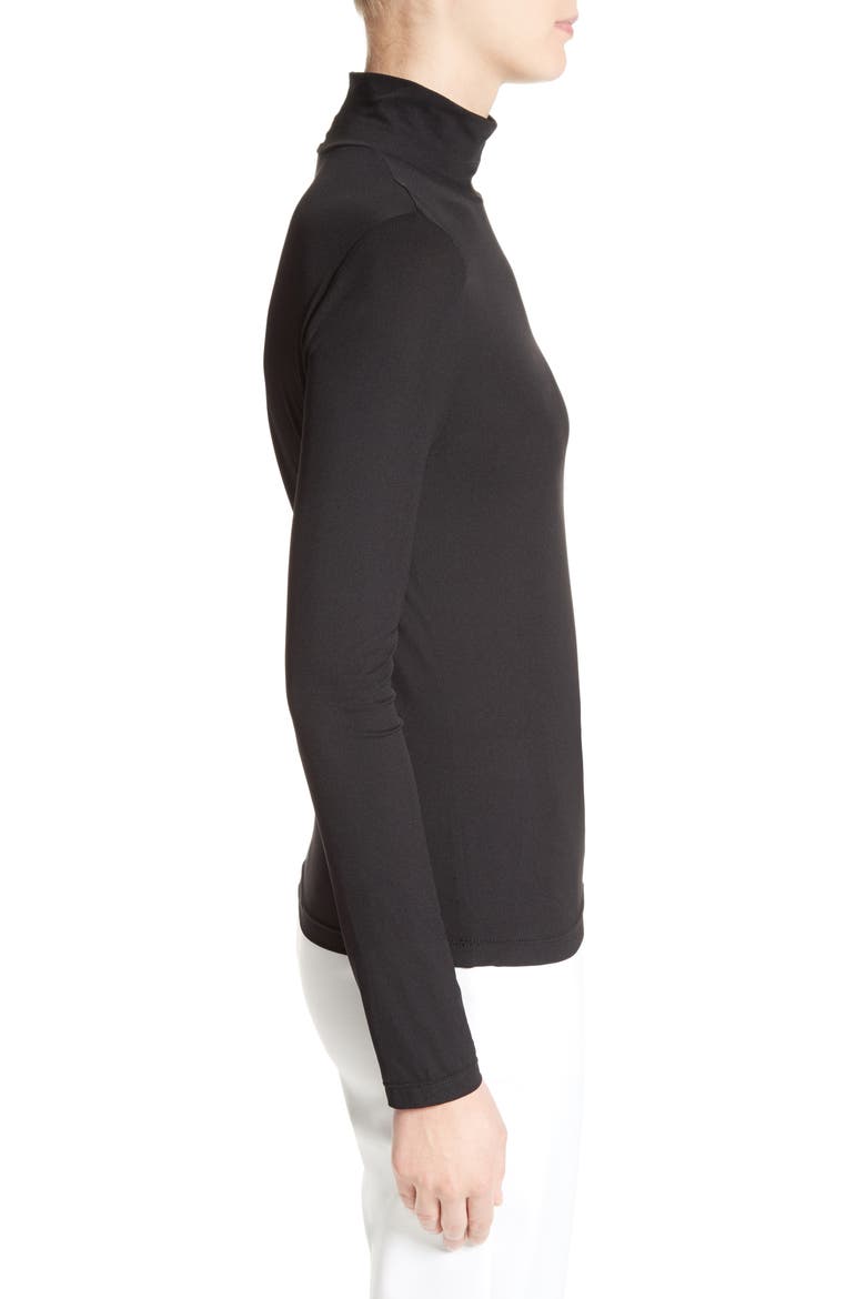 Nuda Fine Jersey Turtleneck Top, Alternate, color, CAVR CAVIAR