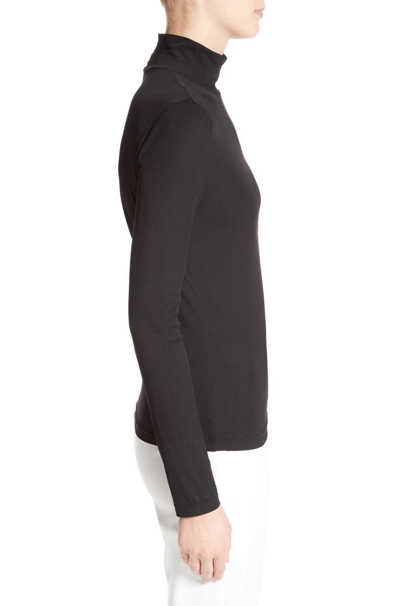 ST. JOHN Nuda Fine Jersey Turtleneck Top, Alternate, color, Cavr Caviar