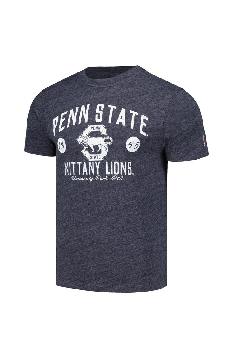 LEAGUE COLLEGIATE WEAR Men's League Collegiate Wear Heather Navy Penn State Nittany Lions Bendy Arch Victory Falls Tri-Blend T-Shirt, Alternate, color, 