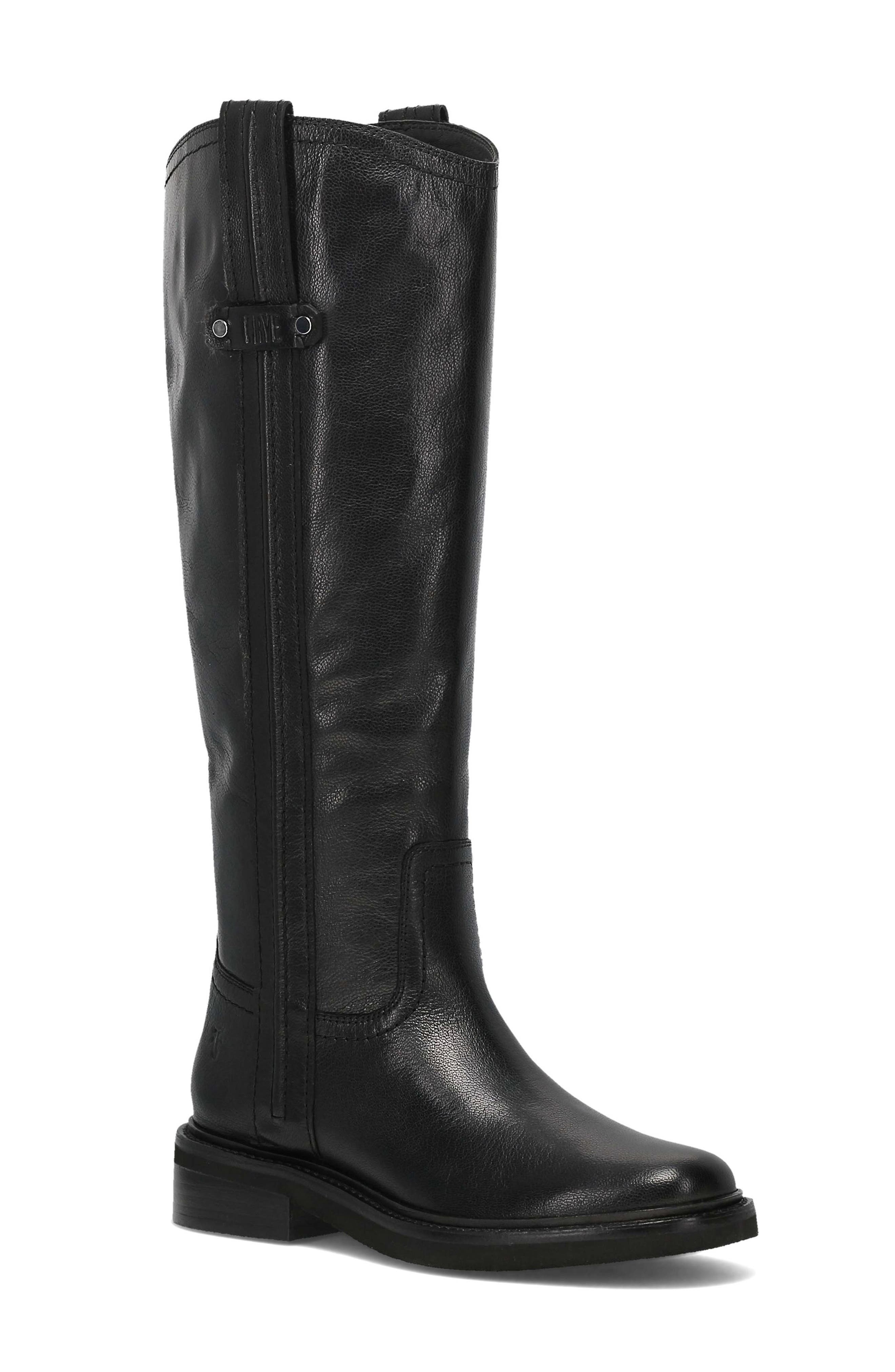 Phoebe Leather Tall Boot, Main, color, BLACK