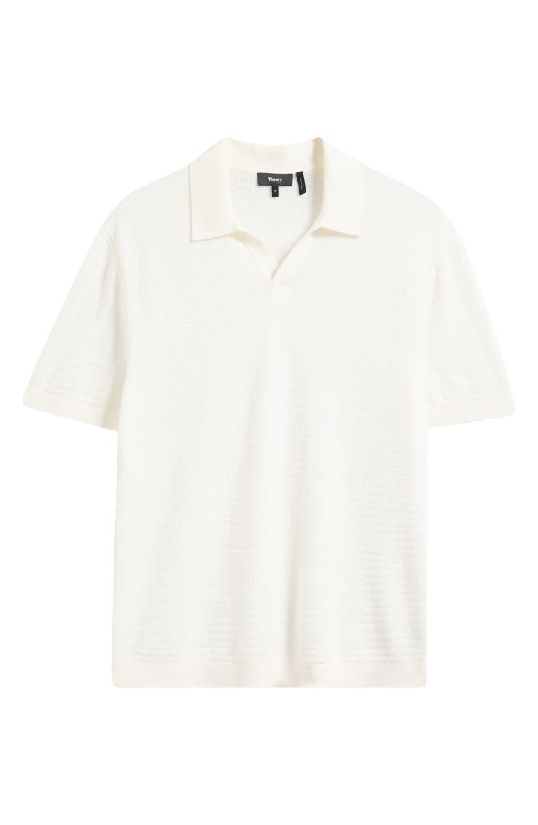 Theory Brenan Linen Blend Polo, Alternate, color, White