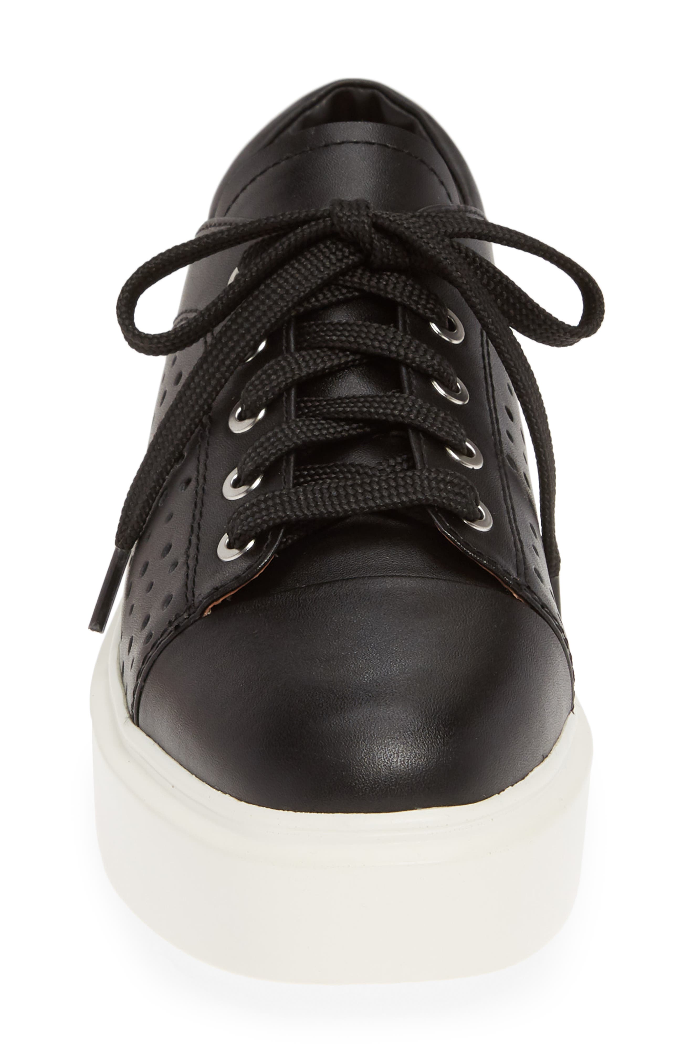 Kendra Platform Sneaker, Alternate, color, BLACK LEATHER