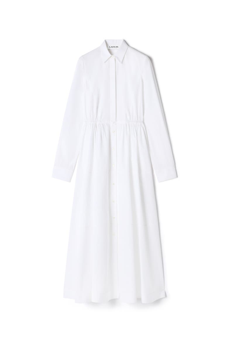 White Cotton Poplin Shirt Dress, Alternate, color, White