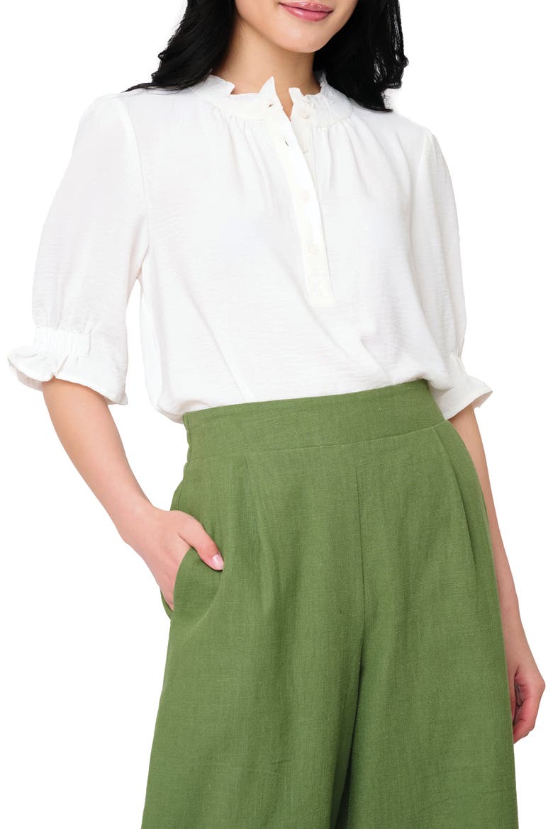 Dianthus Puff Sleeve Top, Main, color, WHITE