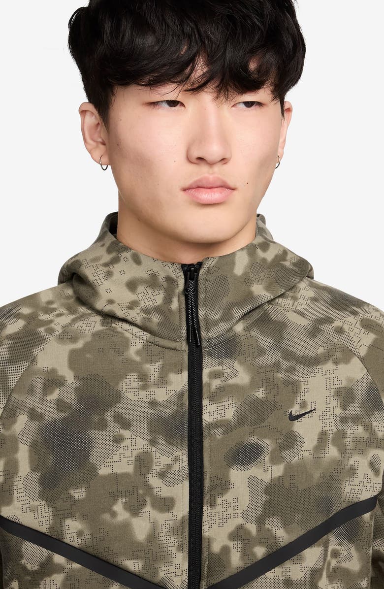 Nike Tech Hooded Fleece Windrunner Jacket, Alternate, color, Neutral Olive/ Black